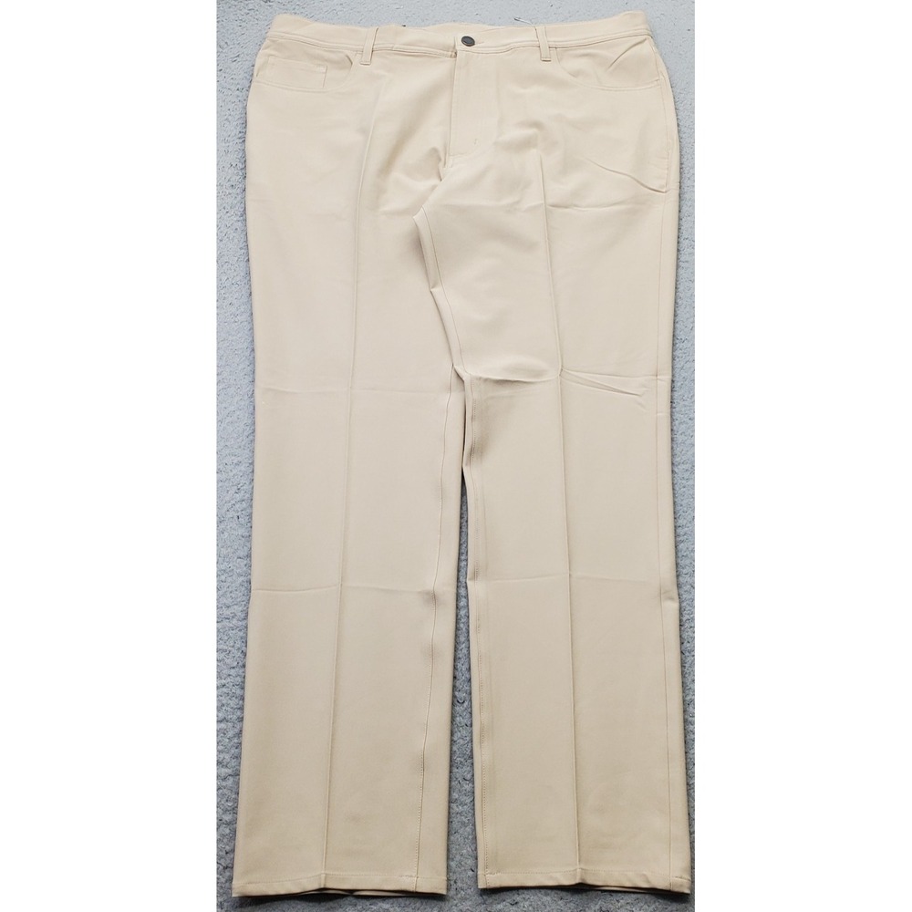 Dunning Golf Chino Pants Mens 38/32 Tan Performance Stretch Quick Dry D7S21P068